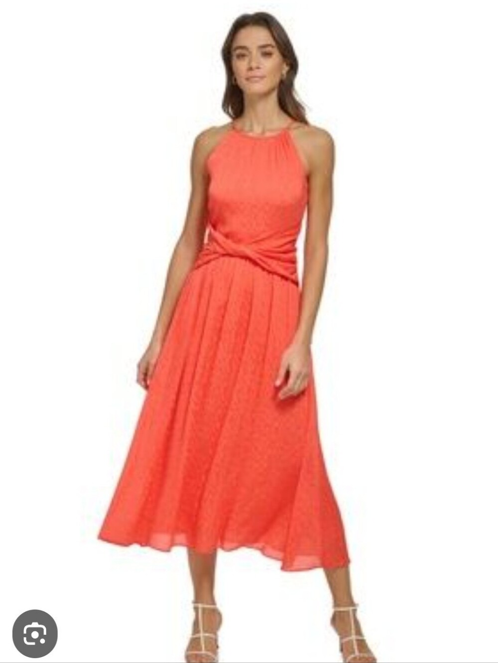 DKNY Orange Halter Dress